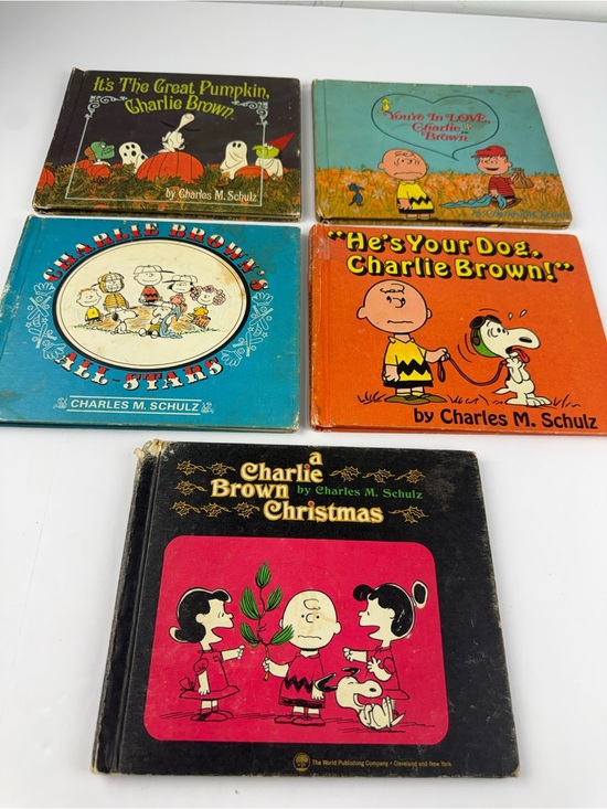Other - Lot of 5 VTG Charlie Brown Hard Back Books: Pumpkin, Christmas, Love... SEE ALL